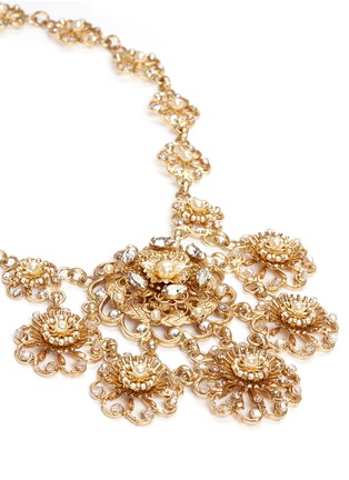 细节 - 点击放大 - MIRIAM HASKELL - 仿水晶玻璃珍珠花卉造型项链