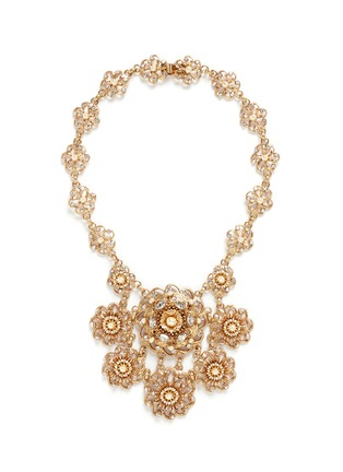 首图 - 点击放大 - MIRIAM HASKELL - 仿水晶玻璃珍珠花卉造型项链