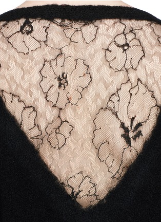 细节 - 点击放大 - AGNONA - 花卉蕾丝拼接混羊绒针织衫