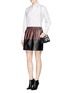 模特示范图 - 点击放大 - VINCE - Colourblock leather skirt