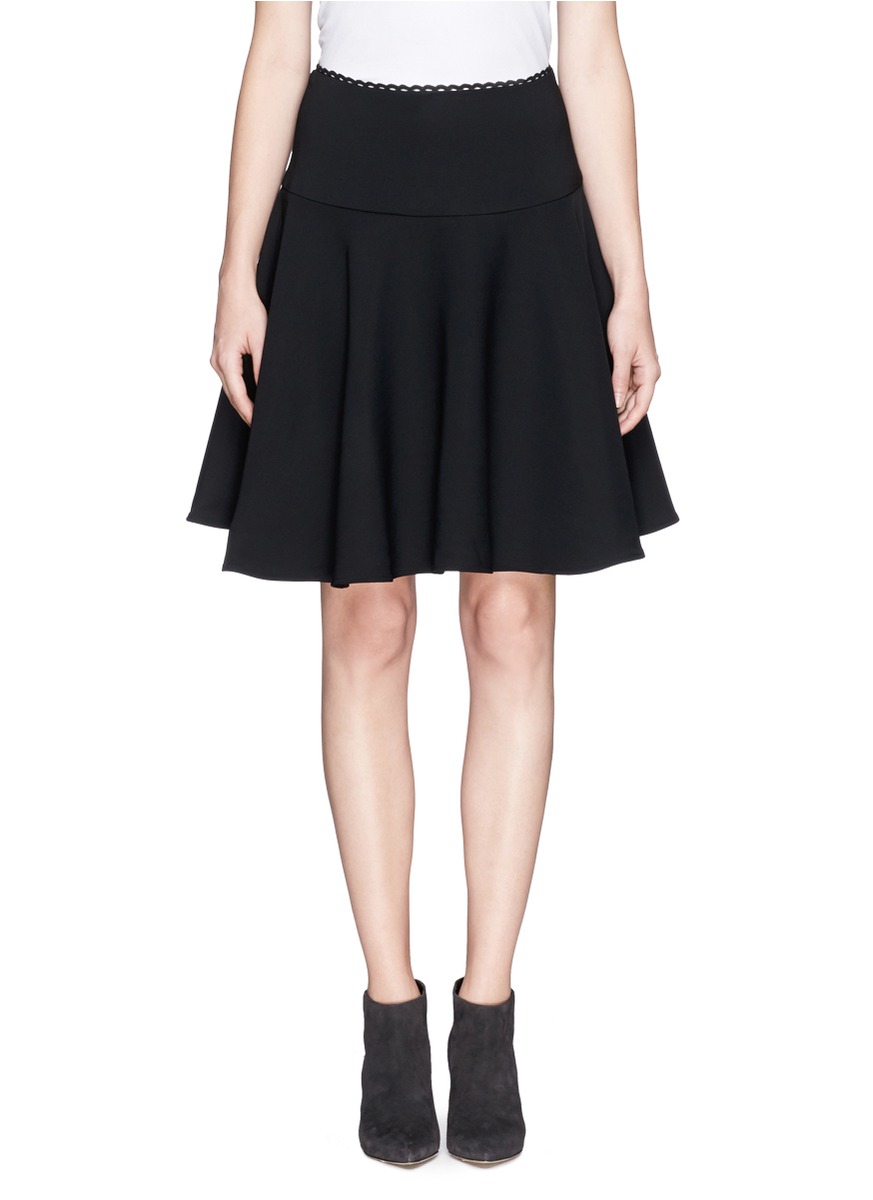 蕾丝褶裥半身裙