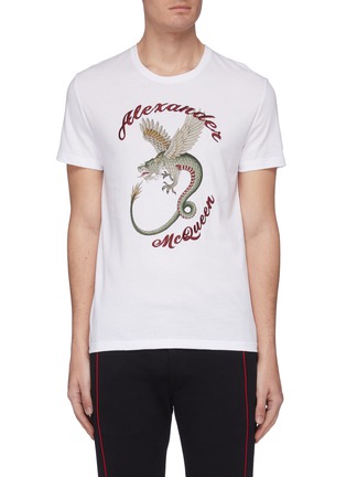 首图 - 点击放大 - ALEXANDER MCQUEEN - 品牌名称飞龙图案纯棉T恤