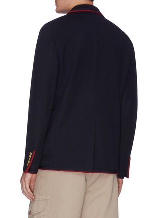 背面 - 点击放大 - GUCCI - Palma双G标志拼色围边羊毛混棉西服外套
