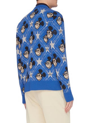 背面 - 点击放大 - GUCCI - X Disney双G米老鼠星星菱格图案羊毛混羊驼毛针织开衫