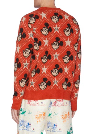 背面 - 点击放大 - GUCCI - X Disney双G米老鼠星星菱格图案羊毛混羊驼毛针织衫