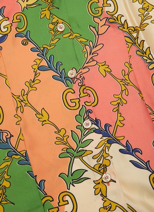  - GUCCI - Tienk双G logo复古印花领结真丝衬衫
