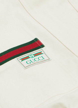  - GUCCI - 意大利文字品牌标志拼色织带拼贴口袋连体裤