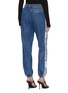 背面 - 点击放大 - ALEXANDERWANG - Deep Blue品牌名称侧条纹混棉及莫代尔牛仔裤