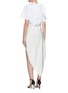 背面 - 点击放大 - ALEXANDERWANG - 仿两件式蕾丝边切割褶裥不规则连衣裙