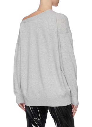 背面 - 点击放大 - ALEXANDERWANG - 露单肩网纱拼接羊毛混羊绒针织开衫