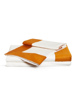 首图 –点击放大 - FRETTE - BOLD特大双人床拼色条纹围边纯棉四件套－橙色及奶白色