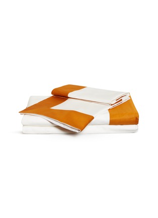 首图 –点击放大 - FRETTE - Bold加大双人床拼色条纹围边纯棉四件套－橙色