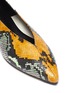 细节 - 点击放大 - AEYDE - MOA拼色蛇纹尖头真皮平底鞋