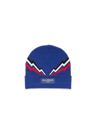 首图 - 点击放大 - PUMA - X BALMAIN品牌名称logo刺绣拼色闪电图案针织帽