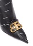细节 - 点击放大 - BALENCIAGA - FRINGE KNIFE 110链扣BB logo品牌名称真皮高跟短靴