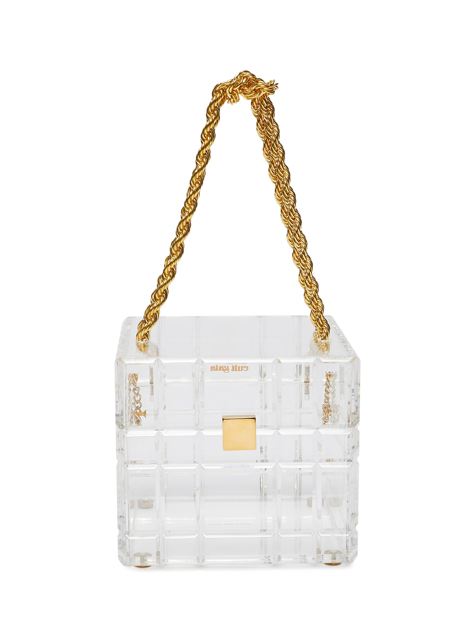 Cult Gaia 'phaedra' Clear Acrylic Top Handle Box Bag In Neutrals