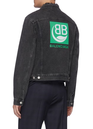 背面 - 点击放大 - BALENCIAGA - BB logo水洗纯棉牛仔夹克
