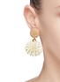 模特儿示范图 - 点击放大 - OSCAR DE LA RENTA - 珠饰人造珍珠花卉造型金属吊坠夹耳耳环