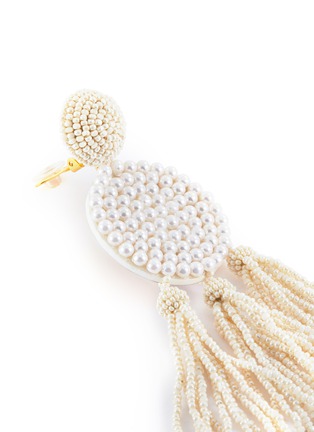 细节 - 点击放大 - OSCAR DE LA RENTA - 人造珍珠及珠饰点缀流苏吊坠耳环