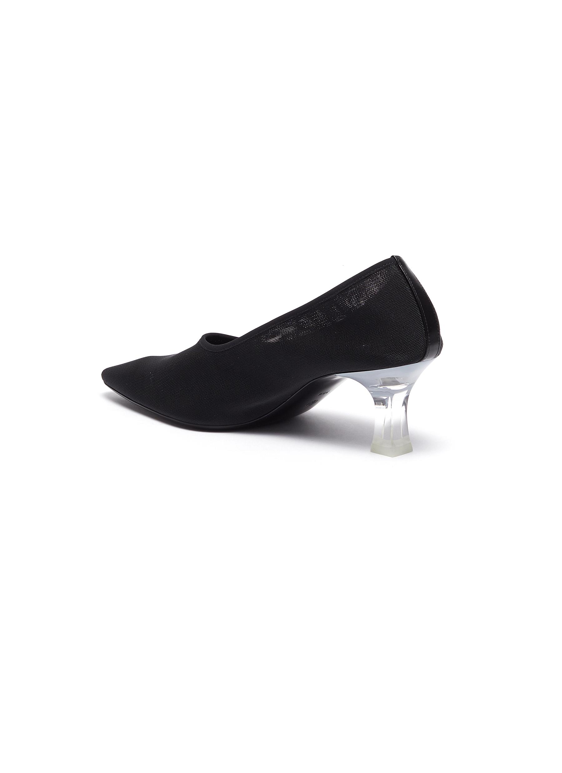 THE ROW ACRYLIC HEEL MESH PUMPS