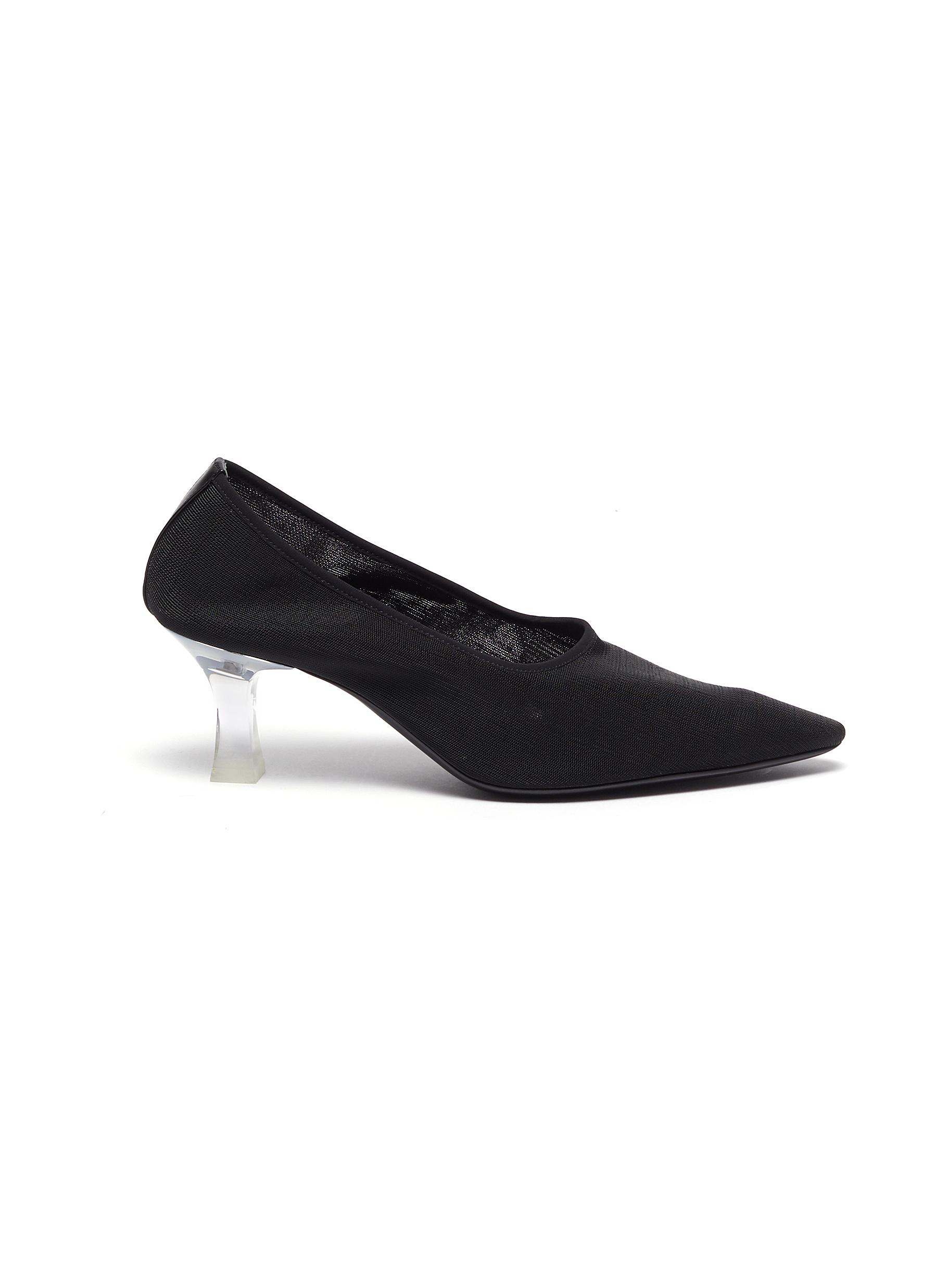 THE ROW ACRYLIC HEEL MESH PUMPS