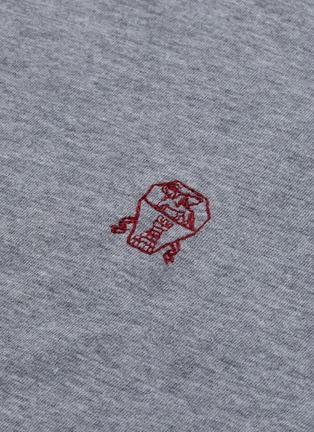  - BRUNELLO CUCINELLI - logo刺绣拼色围边纯棉T恤