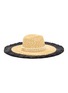 模特儿示范图 - 点击放大 - LAURENCE & CHICO - 人造珍珠帽带编织草帽