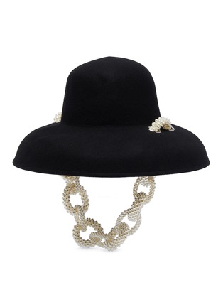 首图 - 点击放大 - LAURENCE & CHICO - 人造珍珠链条造型系带毛毡帽
