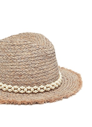 细节 - 点击放大 - LAURENCE & CHICO - 人造珍珠帽带编织草帽