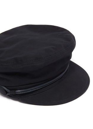 细节 - 点击放大 - MAISON MICHEL - NEW ABBY logo编织帽带纯棉短檐帽