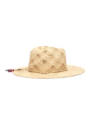 模特儿示范图 - 点击放大 - MAISON MICHEL - ROSE品牌名称系带编织草帽