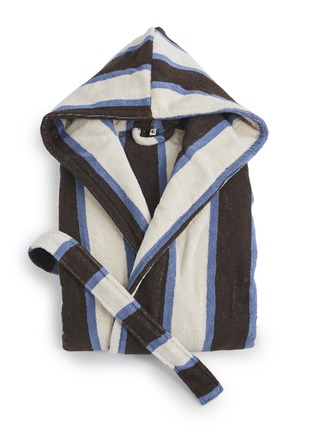 首图 –点击放大 - TEKLA - Medium Organic Cotton Terry Hooded Bathrobe – Cocoa White