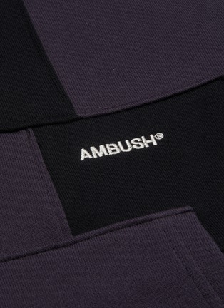  - AMBUSH - 品牌标志拼色格纹连帽纯棉卫衣