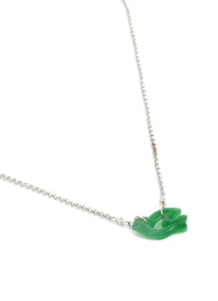 细节 - 点击放大 - SAMUEL KUNG - Diamond jade 18k white gold pendant necklace – 16''