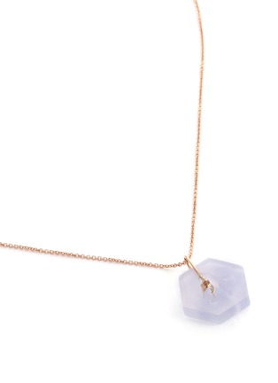 细节 - 点击放大 - SAMUEL KUNG - Diamond jade 18k rose gold hexagon necklace – 16''