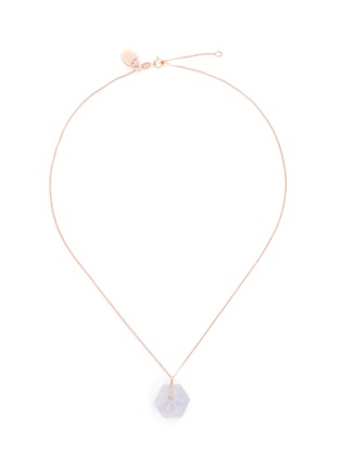 首图 - 点击放大 - SAMUEL KUNG - Diamond jade 18k rose gold hexagon necklace – 16''