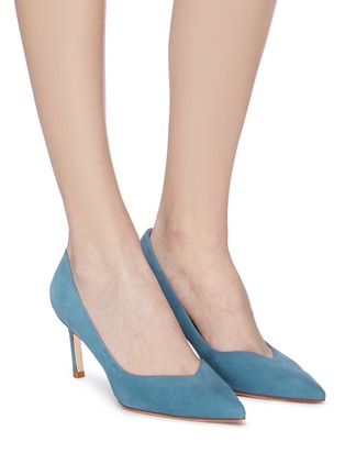 模特儿示范图 - 点击放大 - STUART WEITZMAN - ANNY绒面真皮高跟鞋