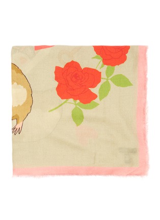 细节 - 点击放大 - KAREN MABON - LOVE RAT拼色老鼠趣味图案莫代尔混羊绒围巾