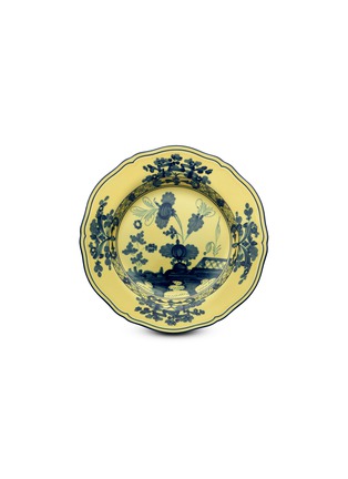 首图 –点击放大 - GINORI 1735 - ORIENTE ITALINO CITRINO水墨图案陶瓷餐盘－蓝色及黄色（26.5cm）