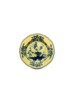 首图 –点击放大 - GINORI 1735 - ORIENTE ITALINO CITRINO水墨图案陶瓷甜品盘－蓝色及黄色（21cm）