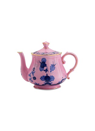 首图 –点击放大 - GINORI 1735 - Oriente Italiano Gold Azalea金围边水墨图案陶瓷茶壶－蓝色及粉色