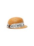 模特儿示范图 - 点击放大 - MAISON MICHEL - RIE拼色Logo帽带编织短檐帽