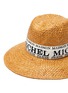 细节 - 点击放大 - MAISON MICHEL - KATE拼色LOGO帽带编织宽檐帽