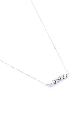 模特儿示范图 - 点击放大 - SUZANNE KALAN - Diamond 18k white gold bar necklace