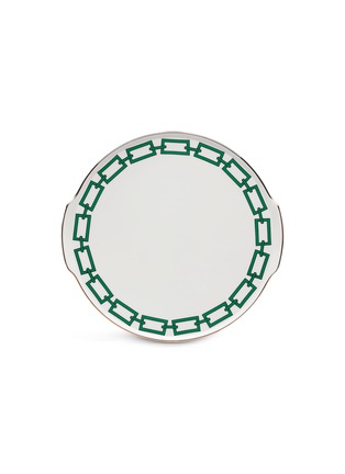 首图 –点击放大 - GINORI 1735 - CATENA SMERALDO金围边链条图案陶瓷蛋糕盘－绿色（31.5CM）