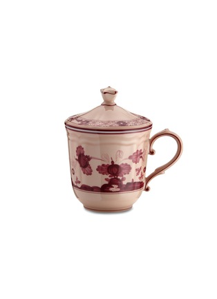首图 –点击放大 - GINORI 1735 - ORIENTE ITALINO VERMIGLIO水墨图案陶瓷连盖杯－粉色及玫红色