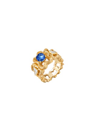 细节 - 点击放大 - CENTAURI LUCY - FRAGONARD钻石蓝宝石点缀镂空18K黄金戒指