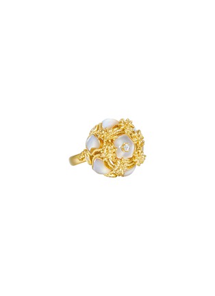 首图 - 点击放大 - CENTAURI LUCY - EYCK钻石珍珠母贝点缀花簇造型18K黄金戒指