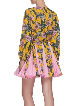 背面 - 点击放大 - RHODE RESORT - ELLA拼接设计编绳褶裥花卉图案纯棉连衣裙