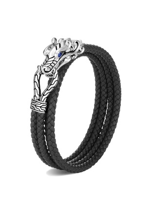 首图 - 点击放大 - JOHN HARDY - Legends Naga' sapphire sterling silver leather double bracelet